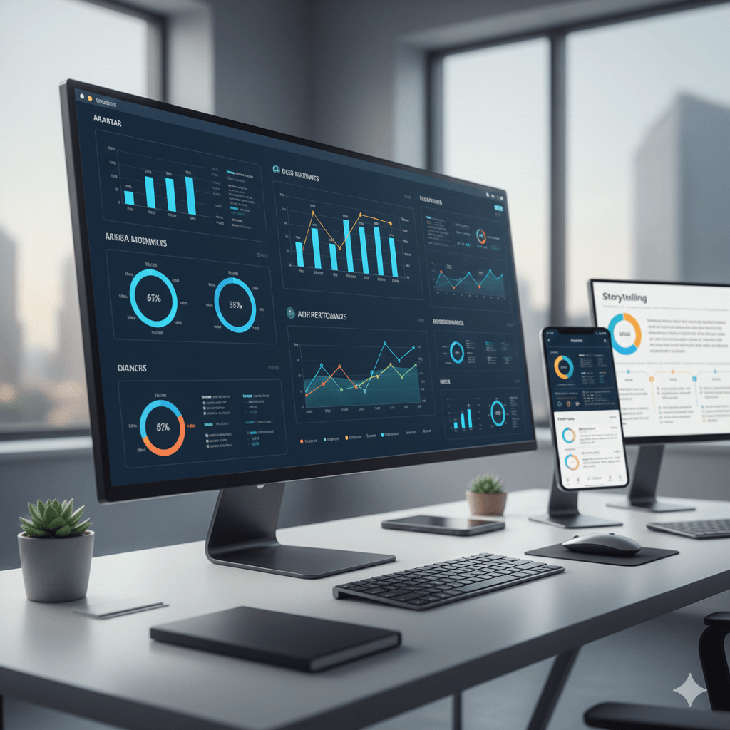 Team implementing digital marketing strategies, including social media, SEO, and online advertising campaigns